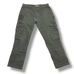 Carhartt B342-MOS Pants Relaxed Fit Moss Green Double Knee Cargo Workwear 34x30